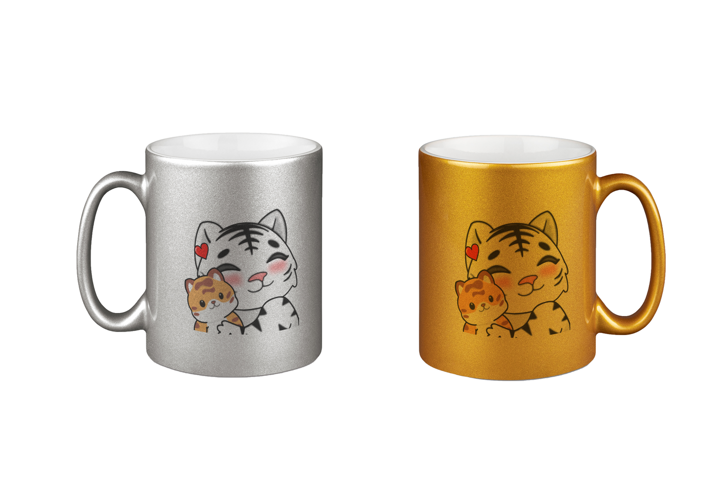 MaxxelVerse Hug - Silber- und Goldtassen Bundle