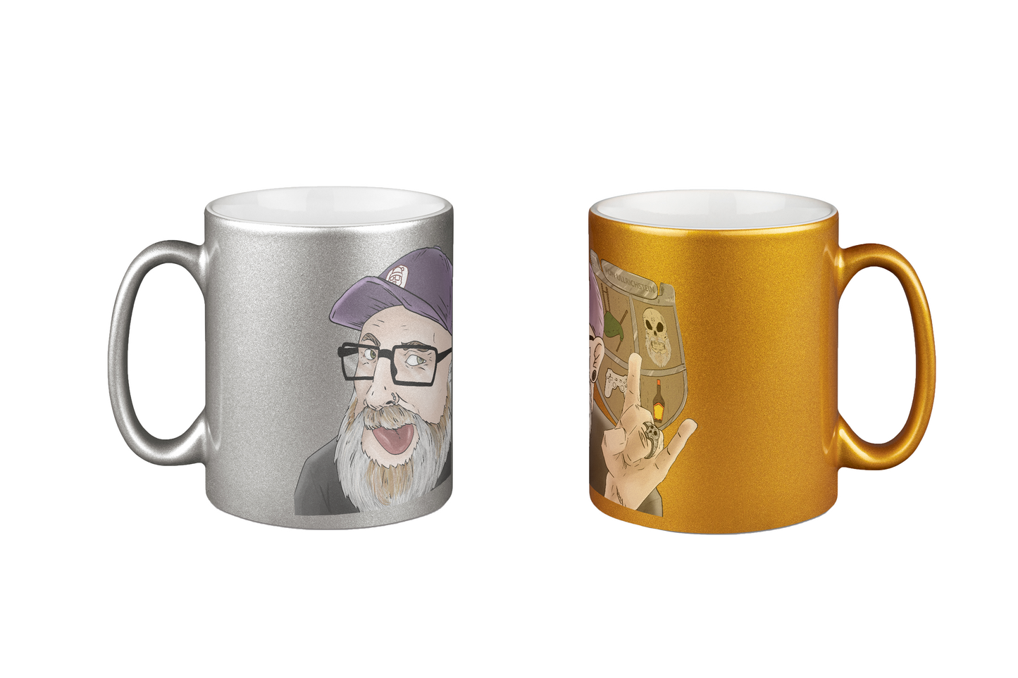 MichaelvonUllrichstein Logo - Silber- und Goldtassen Bundle