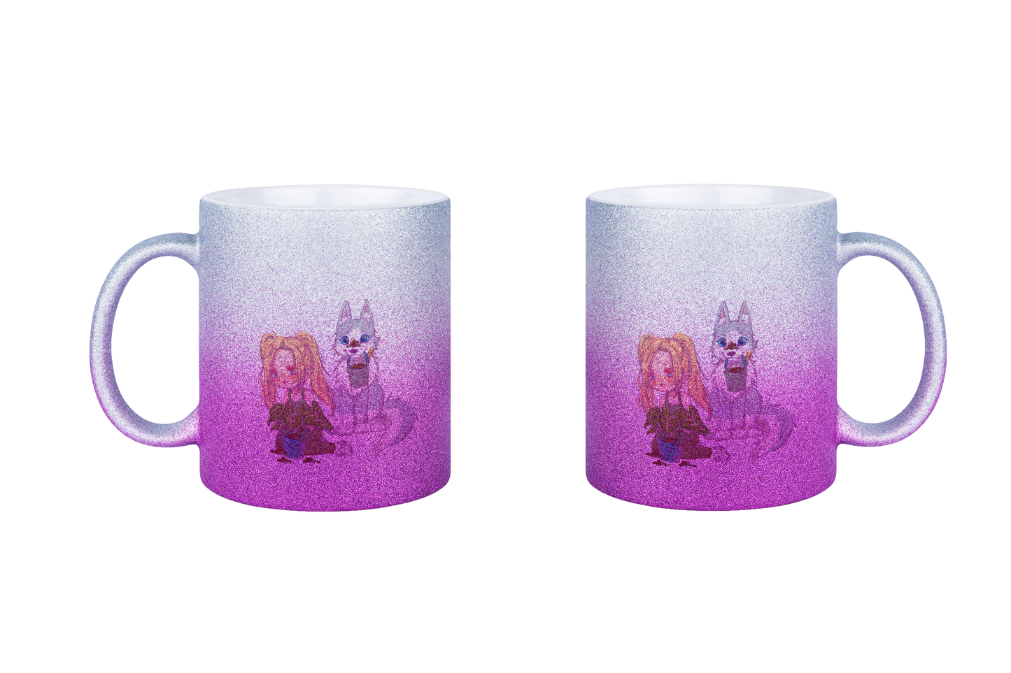 StaceyLucia Wolf Chibi - Glitzertassen