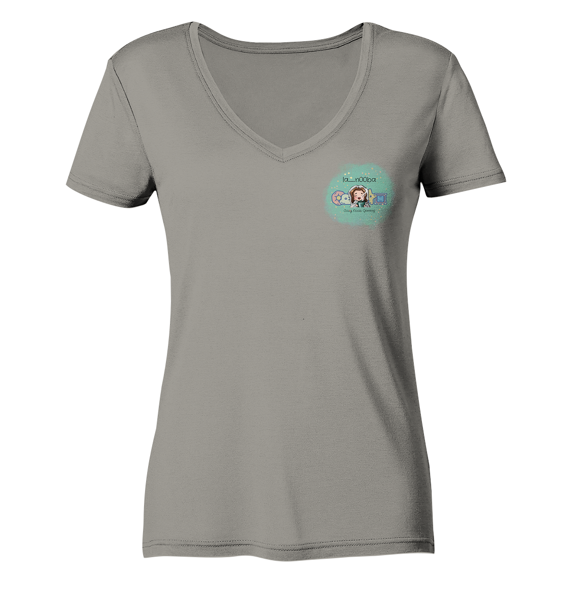 La_N00ba Logo - Ladies V-Neck Shirt