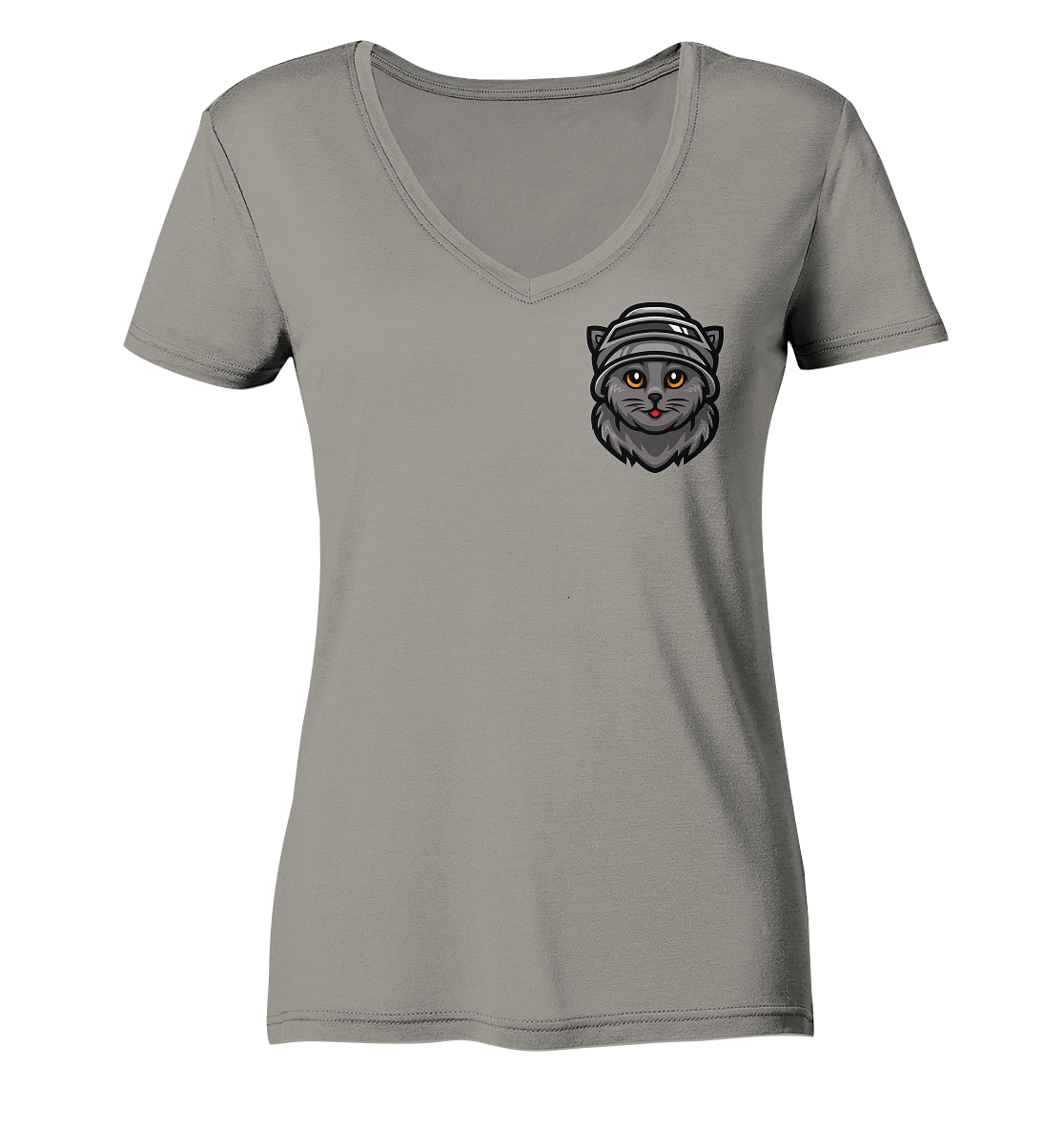 Hachiko CuteCat - Ladies V-Neck Shirt