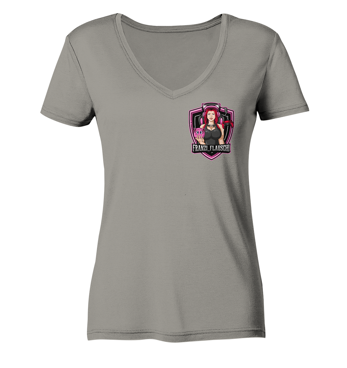 Franzi_Flauschi Logo - Ladies V-Neck Shirt