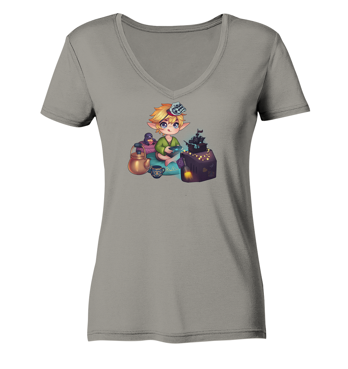 StefanBzockt Gamingroom - Ladies V-Neck Shirt