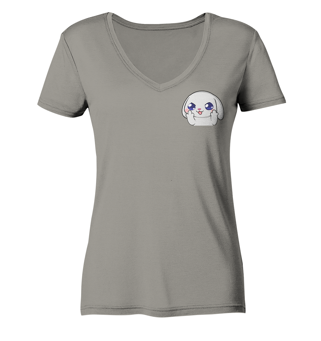 HuwJeffner MiddleFinger - Ladies V-Neck Shirt