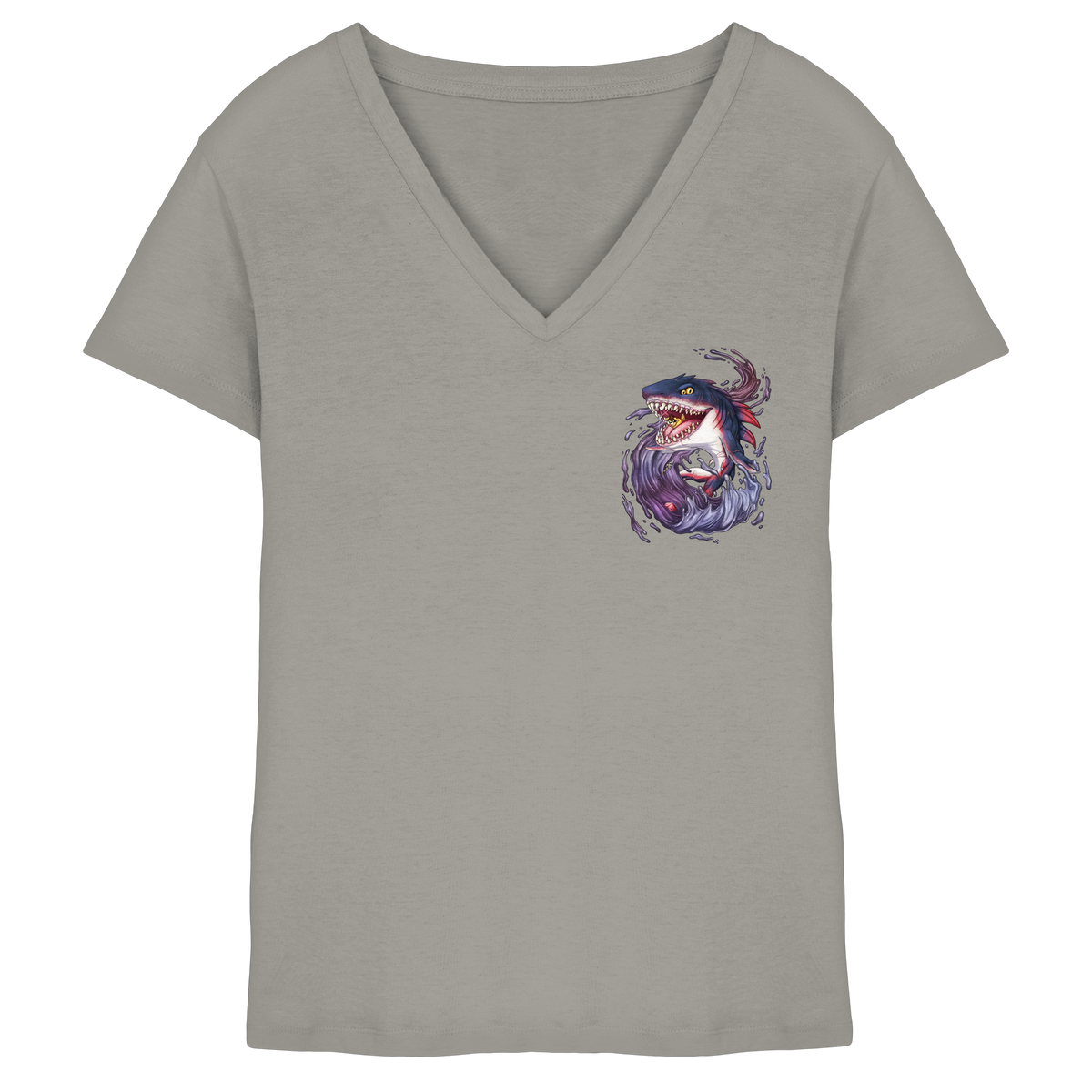 LupiArts Megalodon Redmaw - Ladies V-Neck Shirt