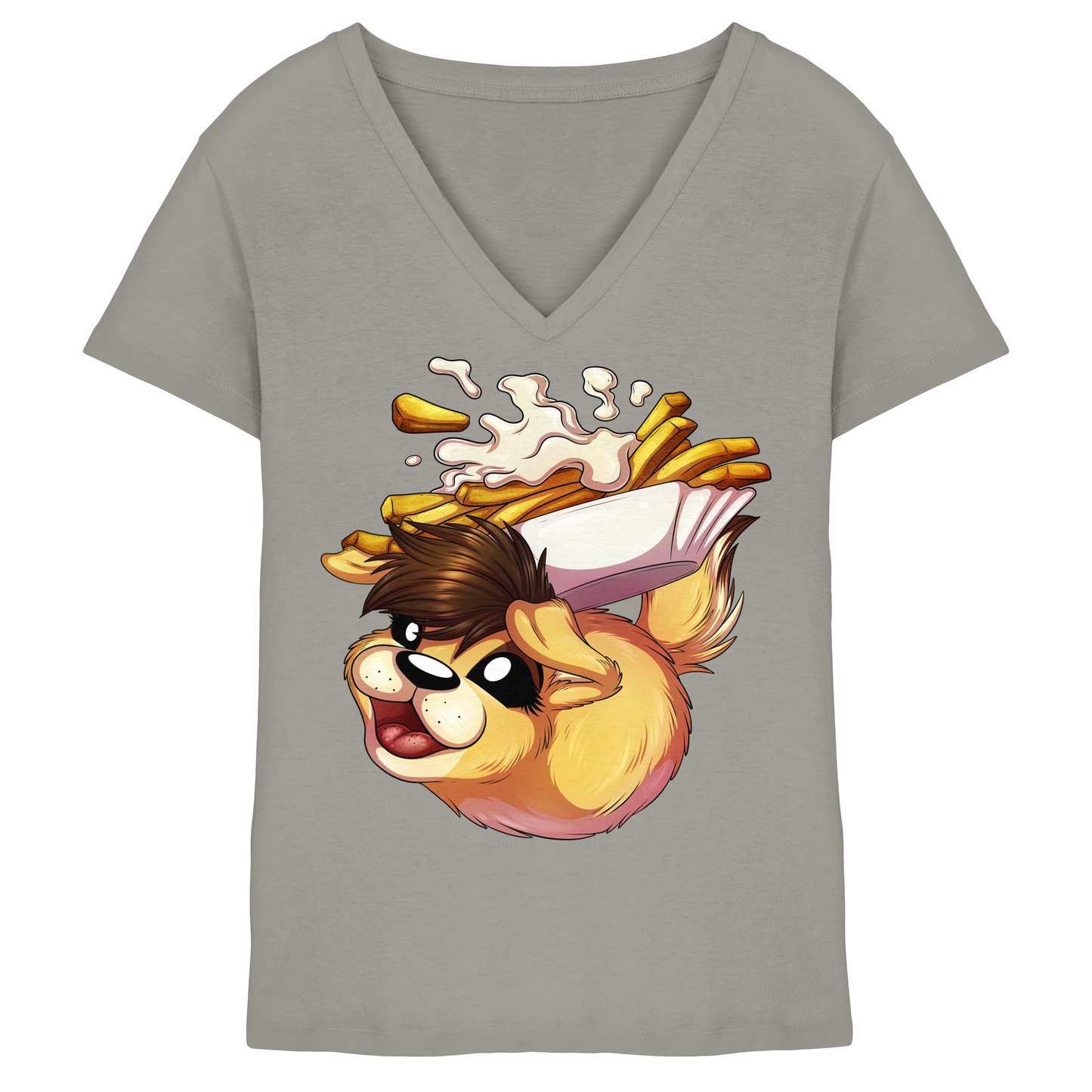 LupiArts Happy - Ladies V-Neck Shirt