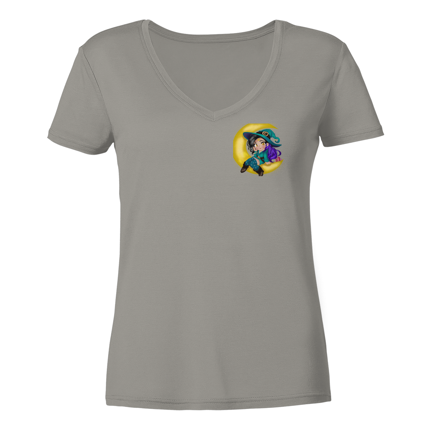 Kookie__Moon Logo - Ladies V-Neck Shirt