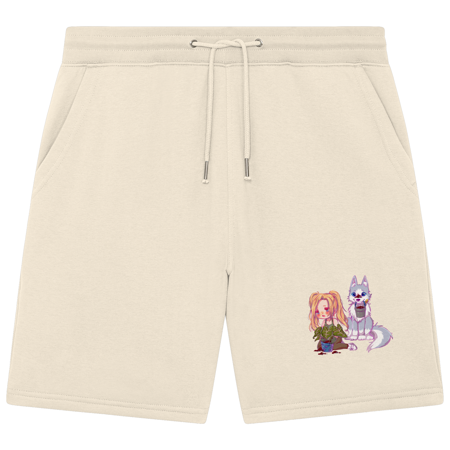 StaceyLucia Wolf Chibi - Organic Jogger Shorts