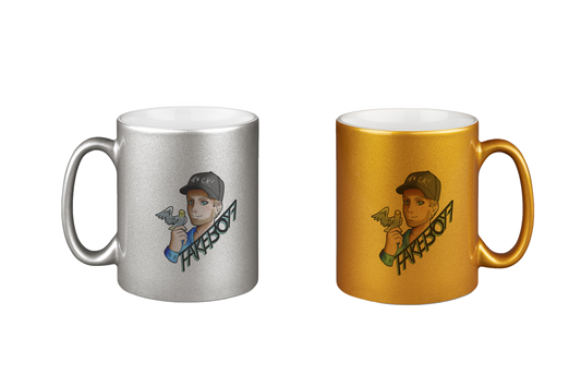 Fakeboy7 Logo - Silber- und Goldtassen Bundle