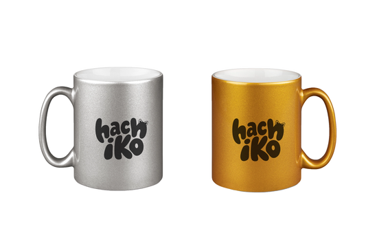 Hachiko Logo - Silber- und Goldtassen Bundle