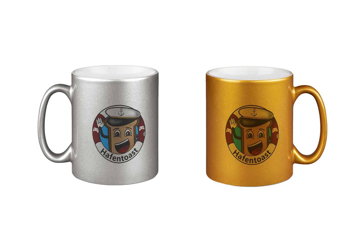 Hafentoast Logo - Silber- und Goldtassen Bundle
