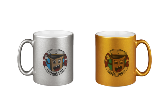 Hafentoast Logo - Silber- und Goldtassen Bundle