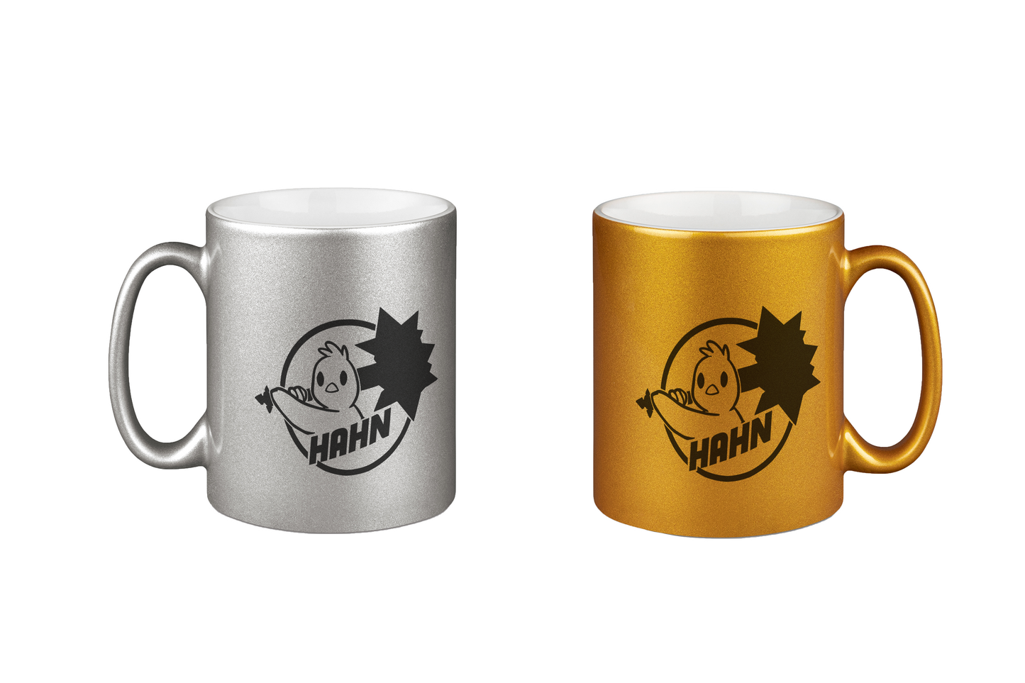Hahn Logo - Silber- und Goldtassen Bundle