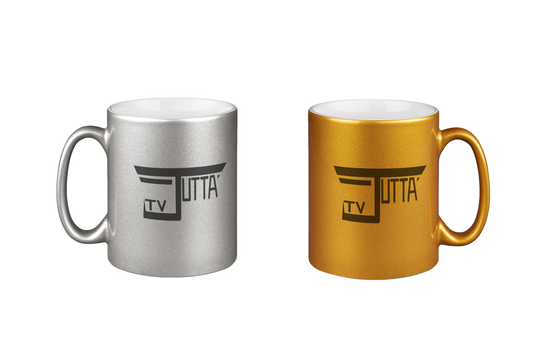 Jutta_tv Schriftzug - Silber- und Goldtassen Bundle
