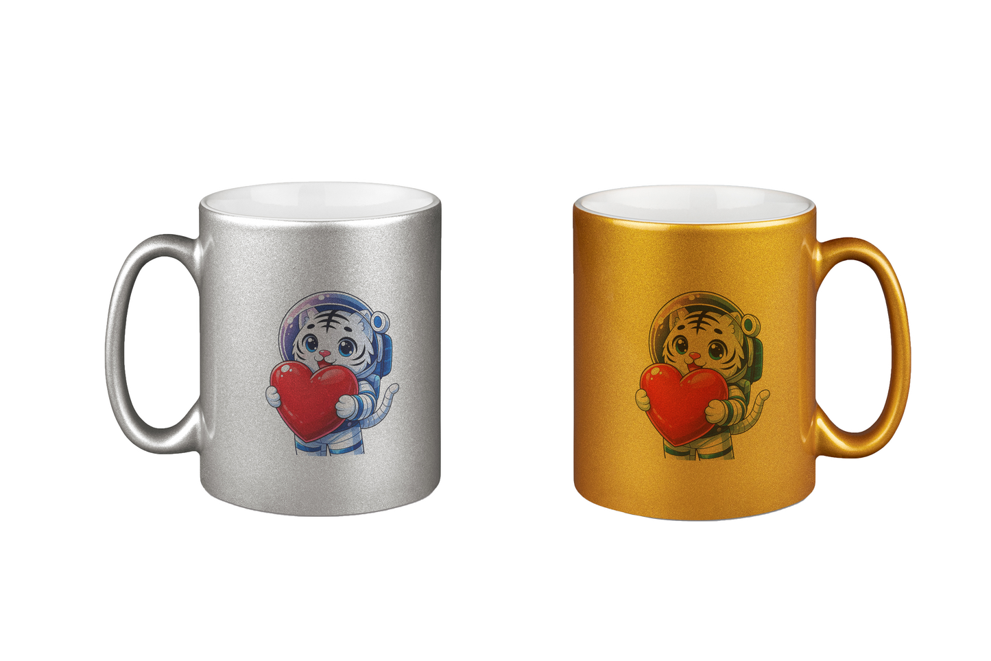MaxxelVerse Heart - Silber- und Goldtassen Bundle