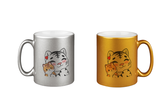 MaxxelVerse Hug - Silber- und Goldtassen Bundle