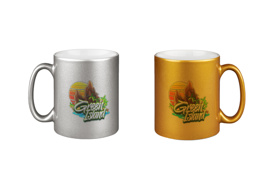 Greenislandndrp Logo - Silber- und Goldtassen Bundle