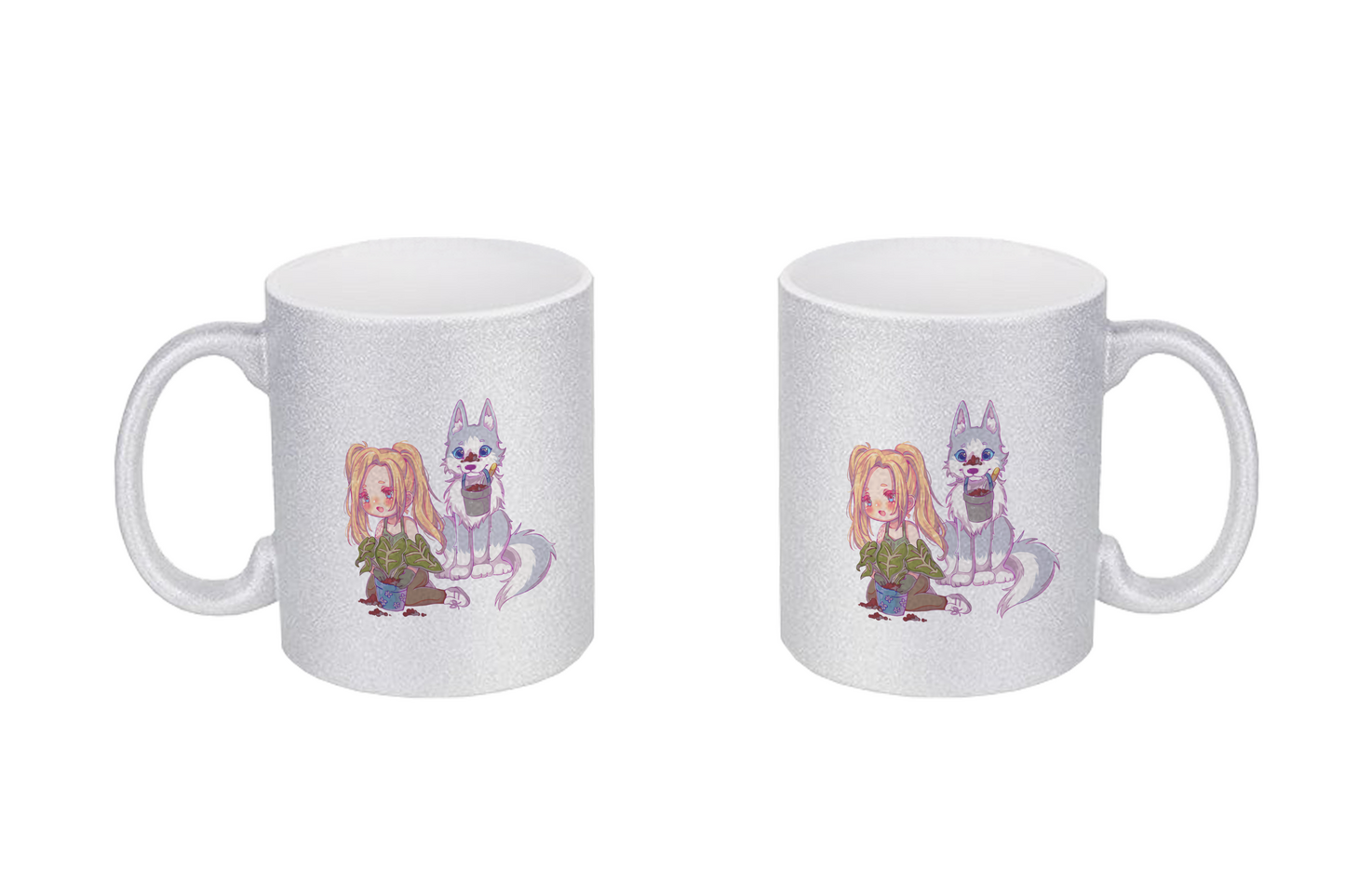 StaceyLucia Wolf Chibi - Glitzertassen