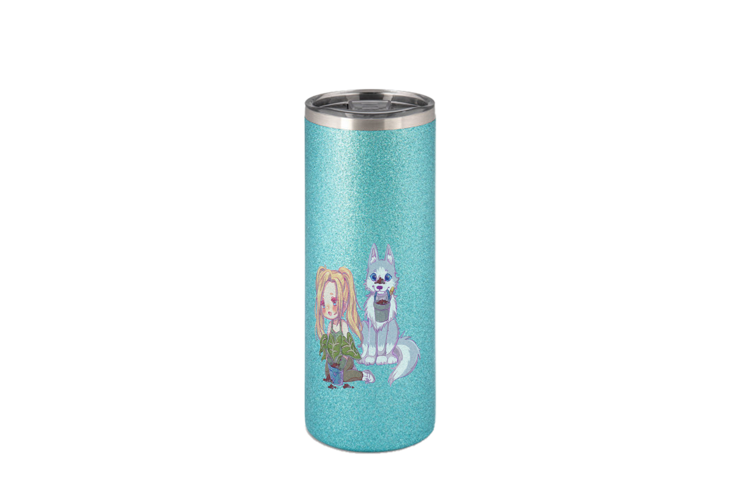 StaceyLucia Wolf Chibi - Edelstahl Thermoflaschen / Thermobecher