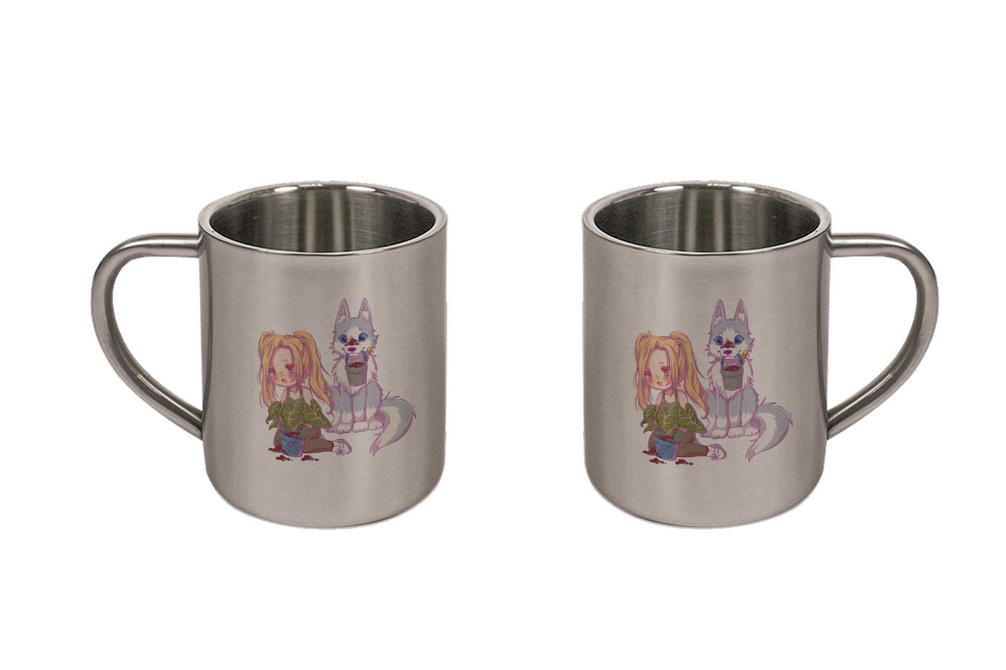 StaceyLucia Wolf Chibi - Tassen / Magic / XXL / Bierkrüge / Edelstahl