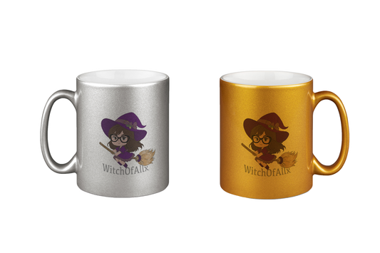WitchOfAllx Besen - Silber- und Goldtassen Bundle