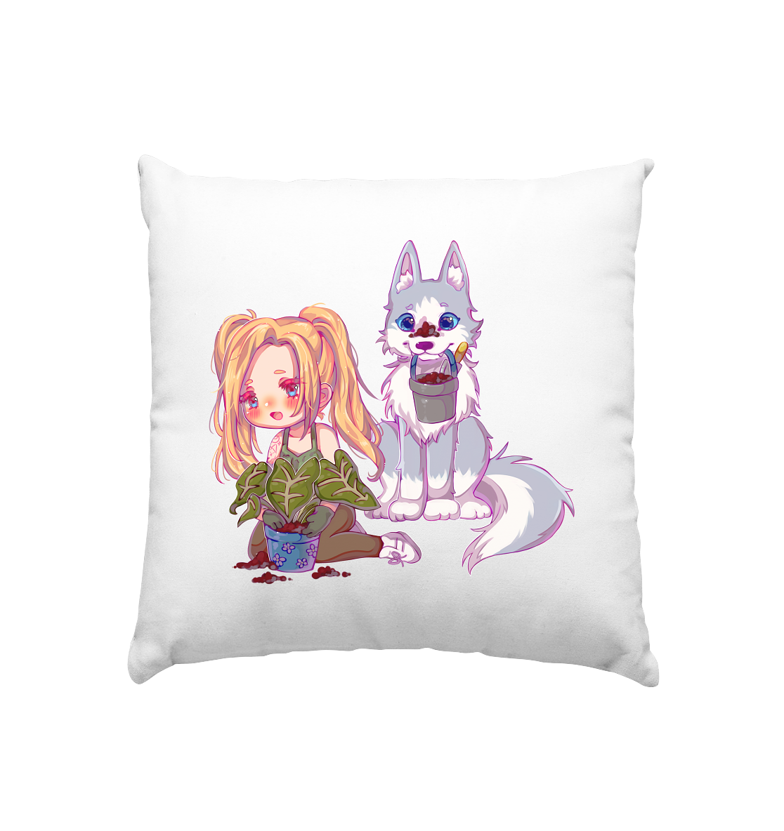 StaceyLucia Wolf Chibi - Kissen 40x40cm