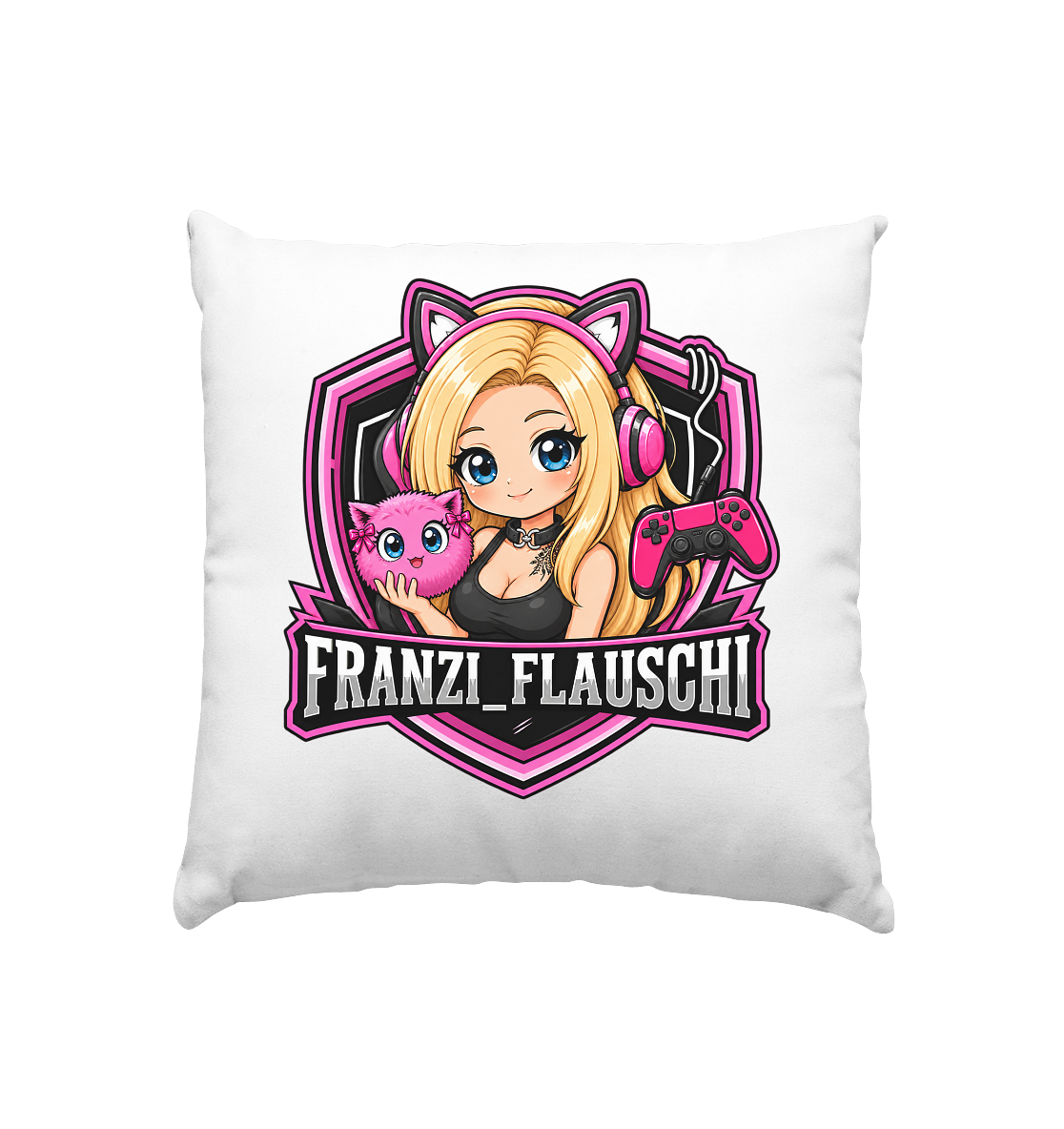 Franzi_Flauschi Logo - Kissen 40x40cm