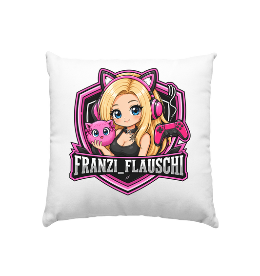 Franzi_Flauschi Logo - Kissen 40x40cm