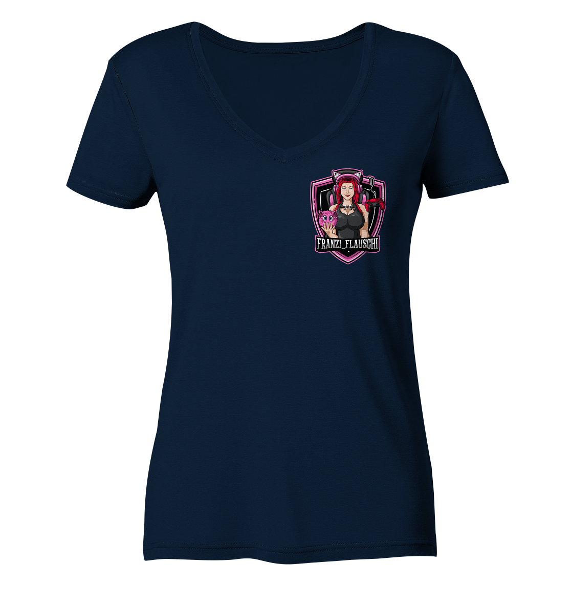 Franzi_Flauschi Logo - Ladies V-Neck Shirt