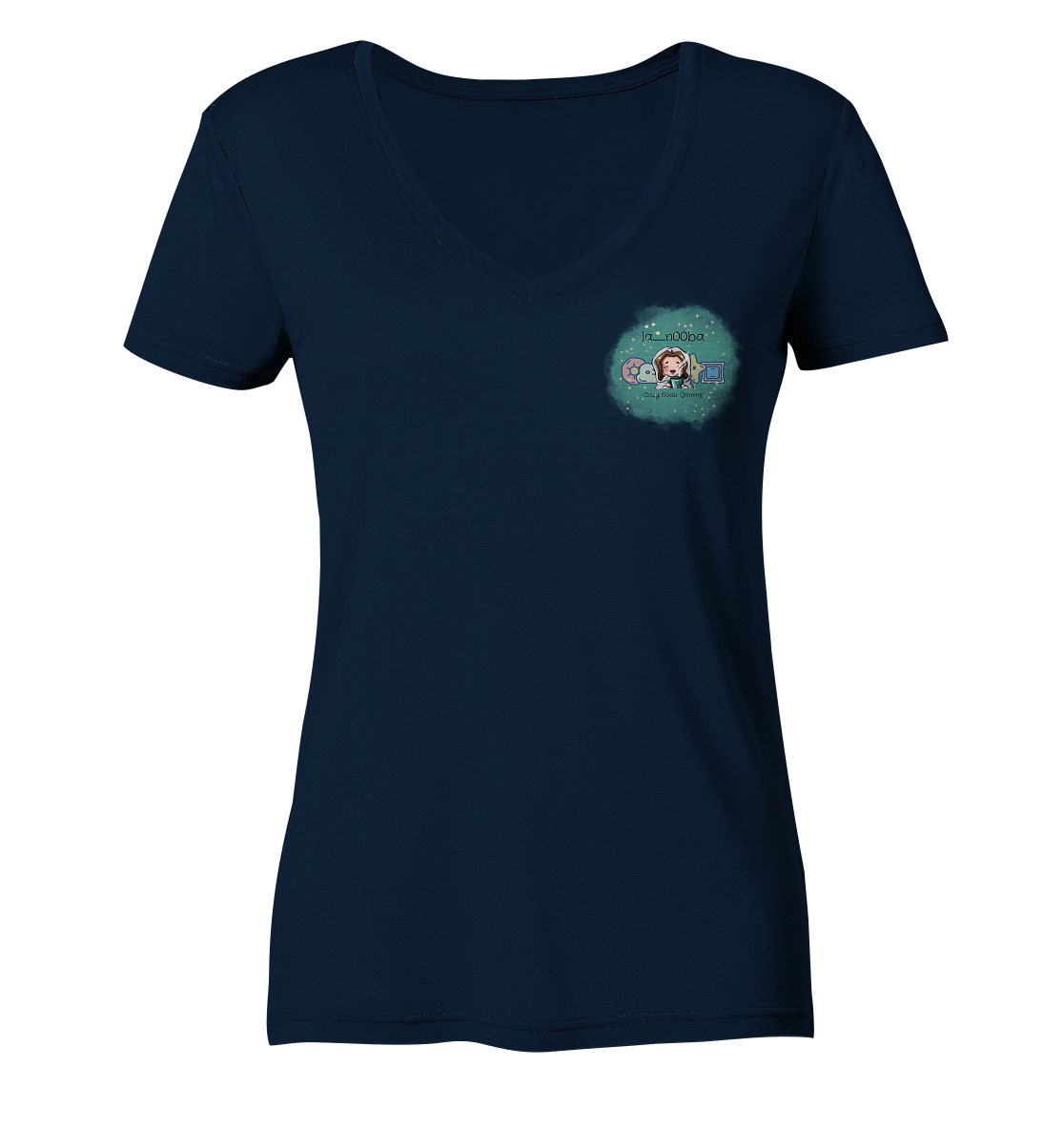 La_N00ba Logo - Ladies V-Neck Shirt