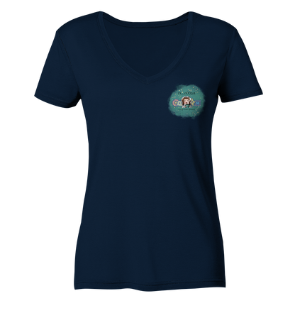 La_N00ba Logo - Ladies V-Neck Shirt