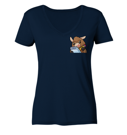 FlauschigTV Note - Ladies V-Neck Shirt