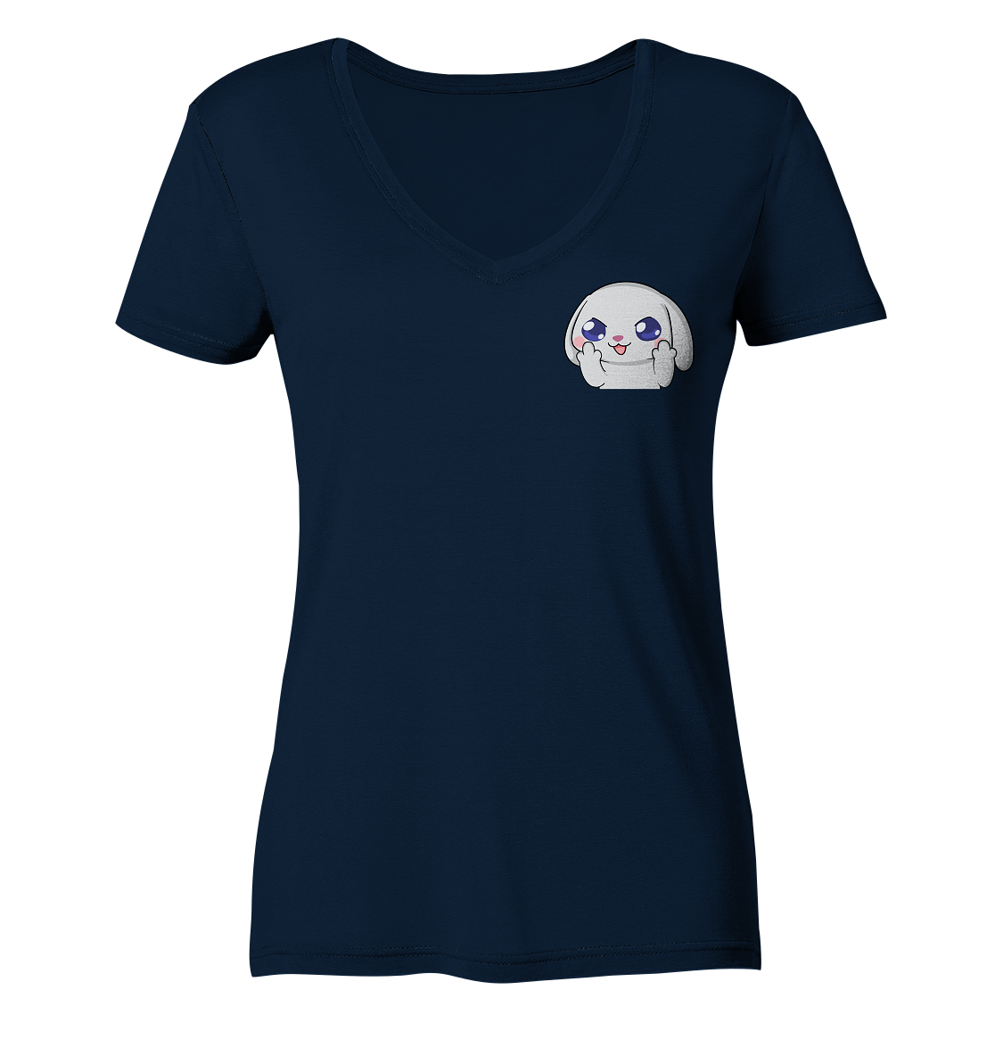 HuwJeffner MiddleFinger - Ladies V-Neck Shirt