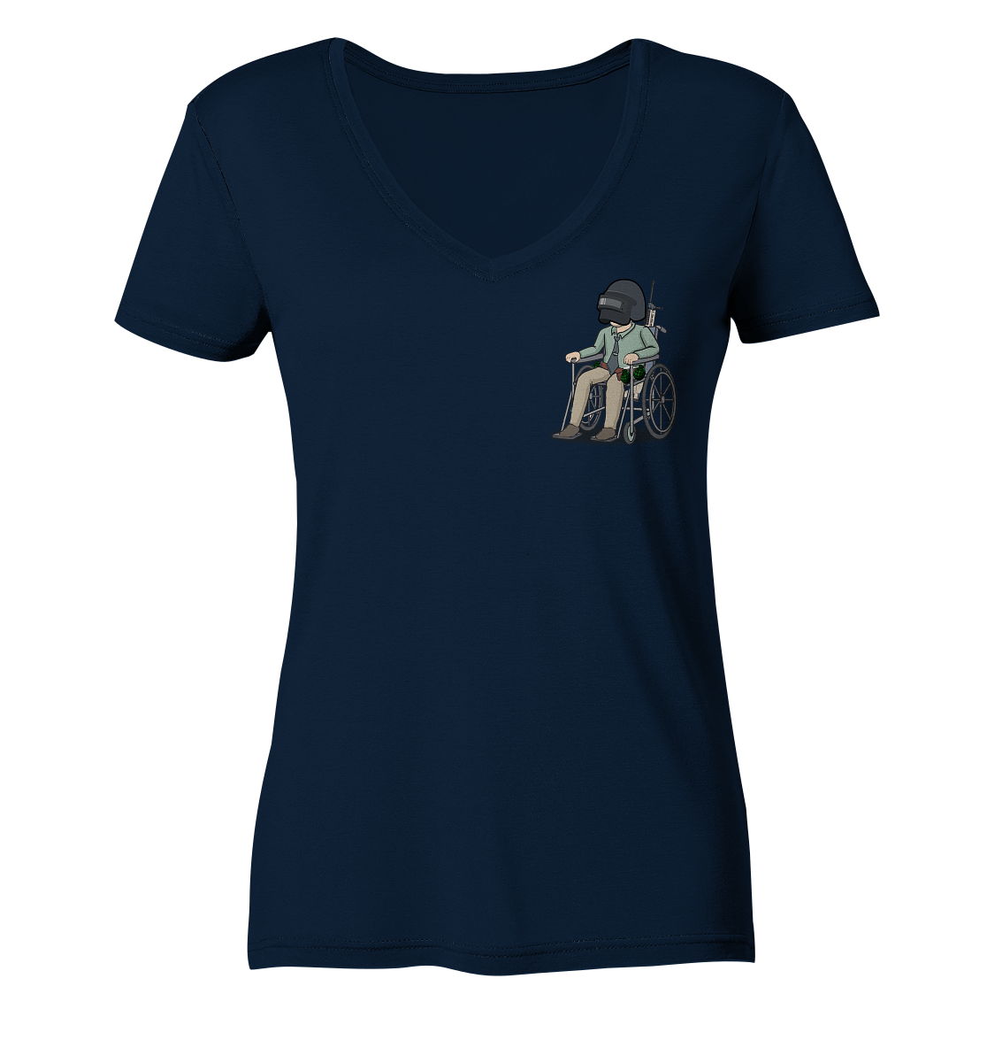 NoHandsNoSchoki PUBG - Ladies V-Neck Shirt