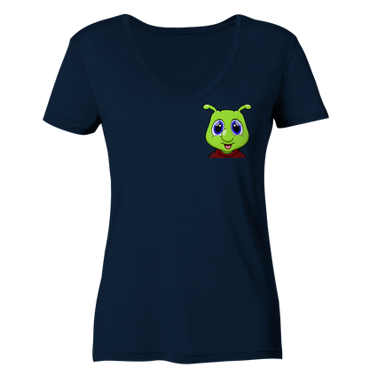 Raupi Face - Ladies V-Neck Shirt