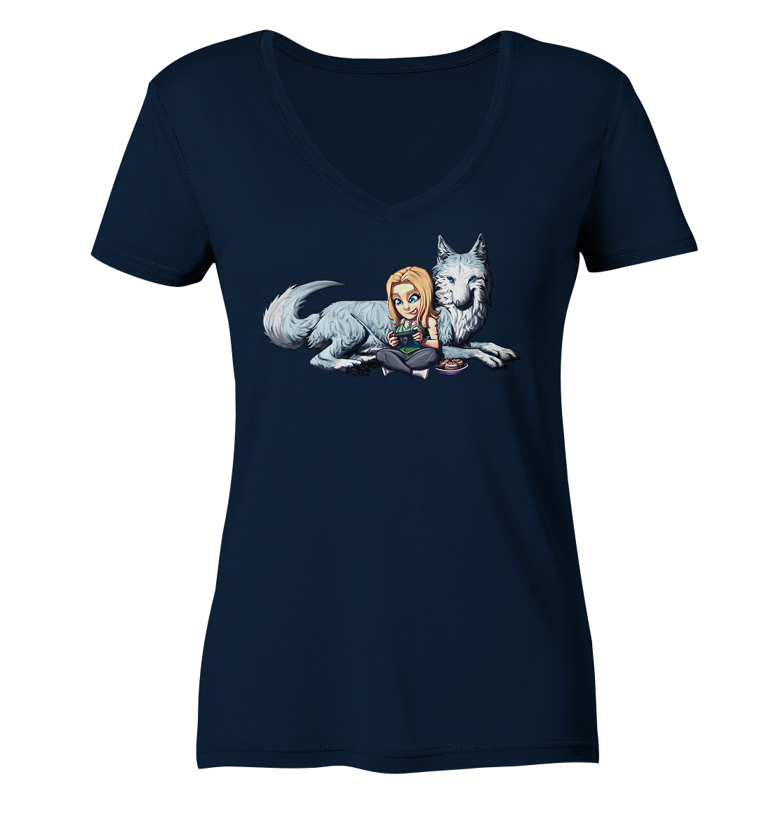 StaceyLucia Wolf - Ladies V-Neck Shirt