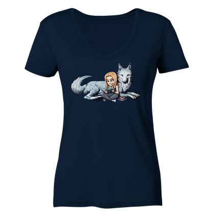 StaceyLucia Wolf - Ladies V-Neck Shirt