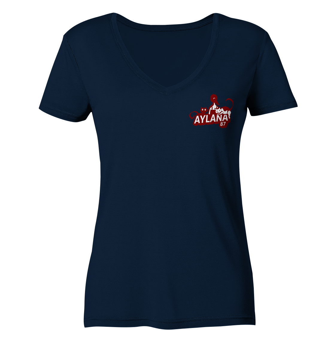 Aylana87 Logo - Ladies V-Neck Shirt