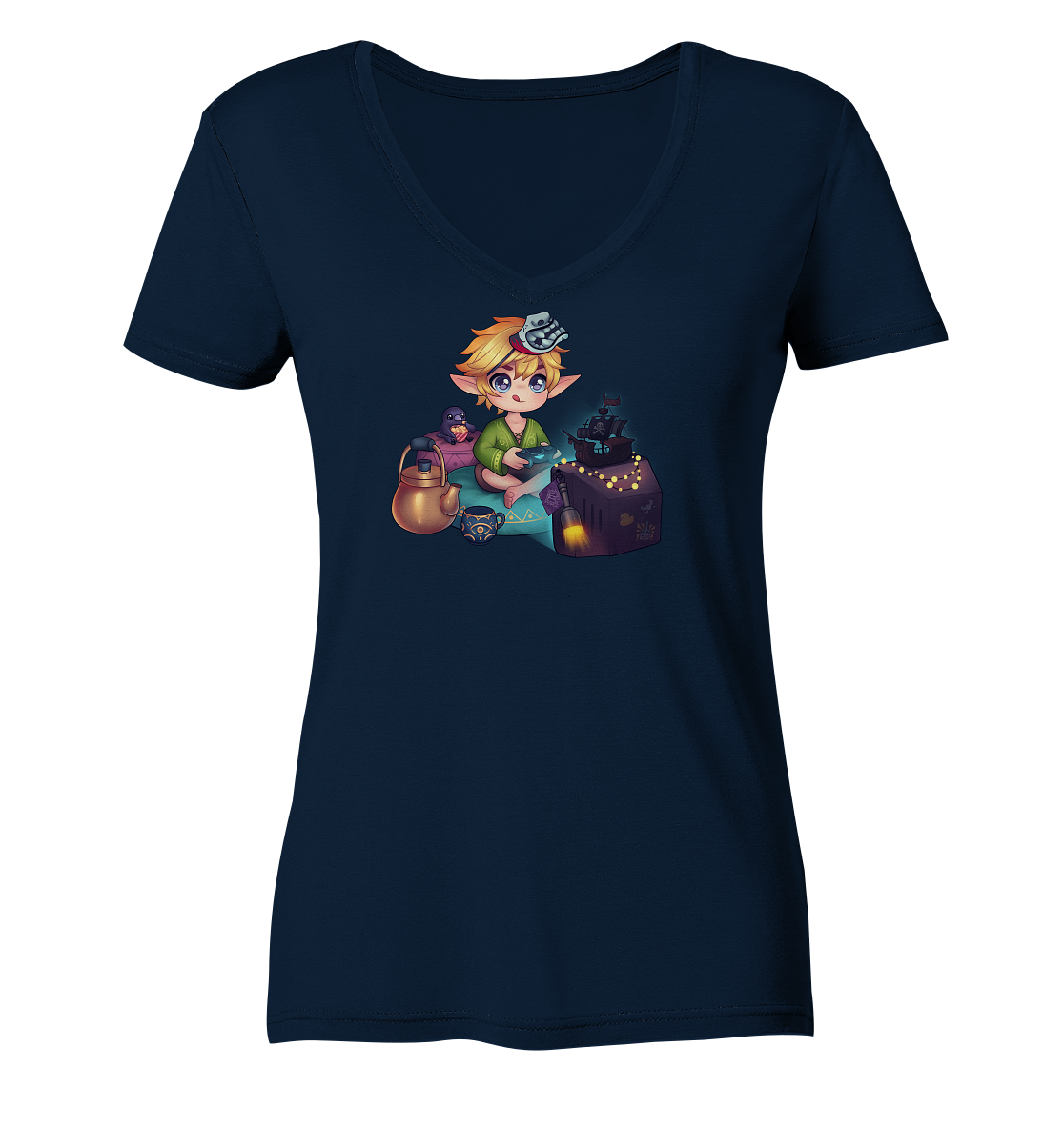 StefanBzockt Gamingroom - Ladies V-Neck Shirt