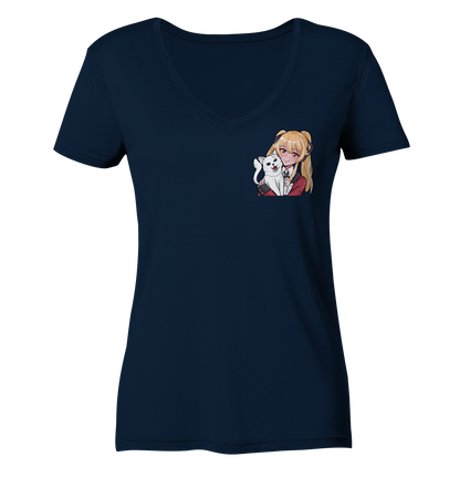 Miezchen Cuddle - Ladies V-Neck Shirt