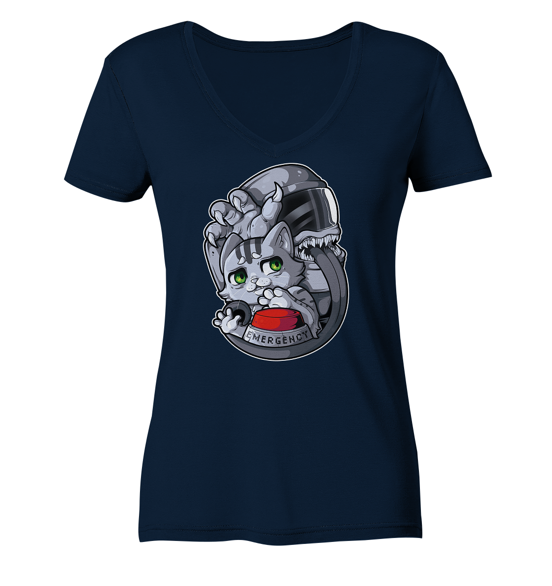 FeineKatze Among Kopf - Ladies V-Neck Shirt