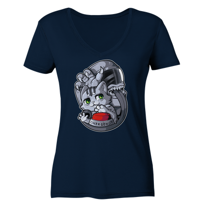 FeineKatze Among Kopf - Ladies V-Neck Shirt
