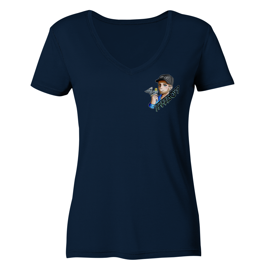 Fakeboy7 Logo - Ladies V-Neck Shirt