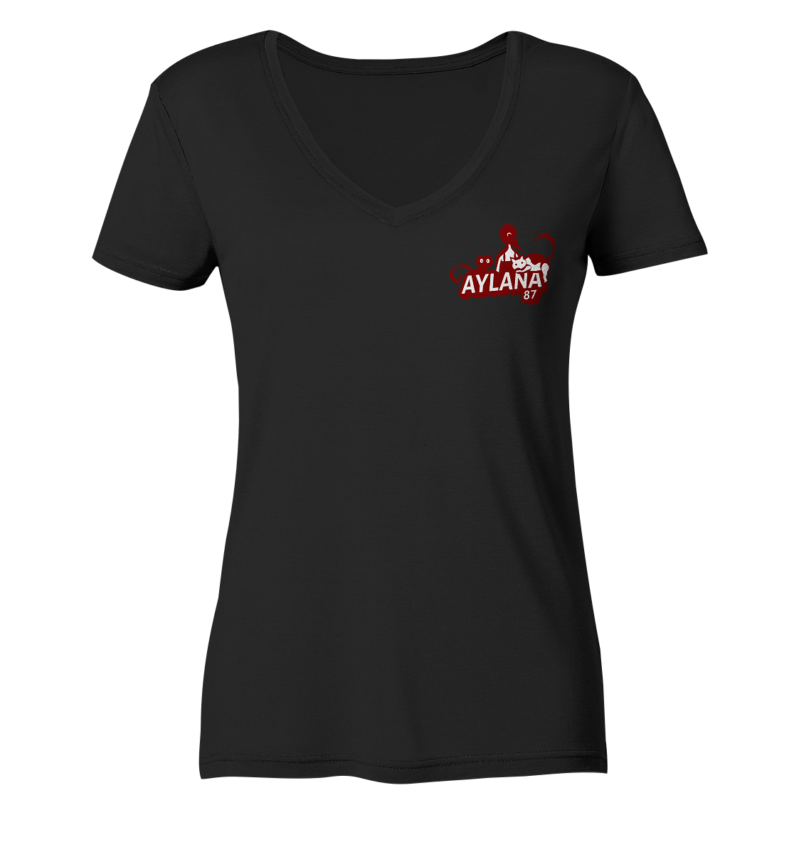 Aylana87 Logo - Ladies V-Neck Shirt