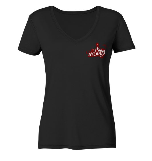 Aylana87 Logo - Ladies V-Neck Shirt