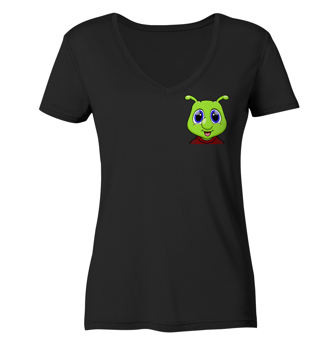 Raupi Face - Ladies V-Neck Shirt