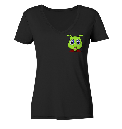 Raupi Face - Ladies V-Neck Shirt