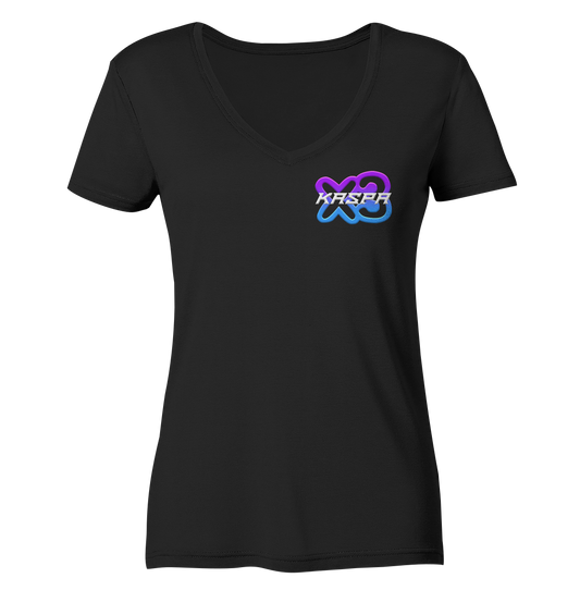 x3_kaspa Logo - Ladies V-Neck Shirt