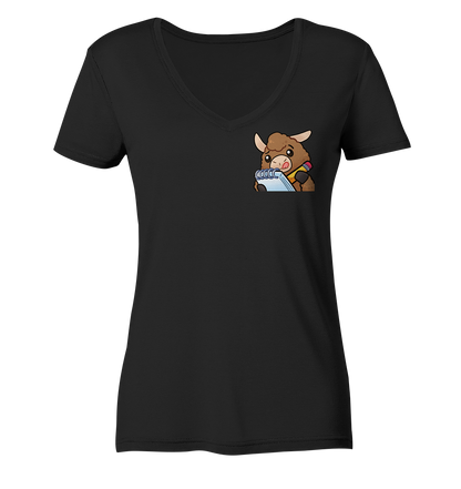 FlauschigTV Note - Ladies V-Neck Shirt