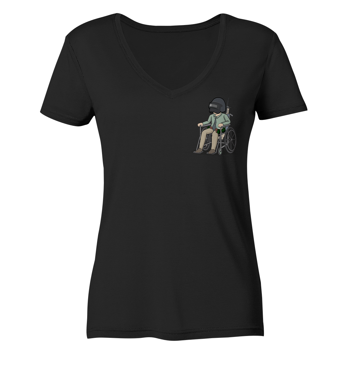 NoHandsNoSchoki PUBG - Ladies V-Neck Shirt